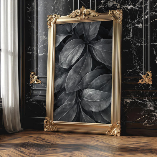 Botanical Photo | Dark Leaves | Black and White Fine Art Photography | Minimal Nature Wall Art | Monochrome Home Decor | Modern Wall Print wall art print, minimalist black and white poster, modern Scandinavian wall decor, Monohaus
