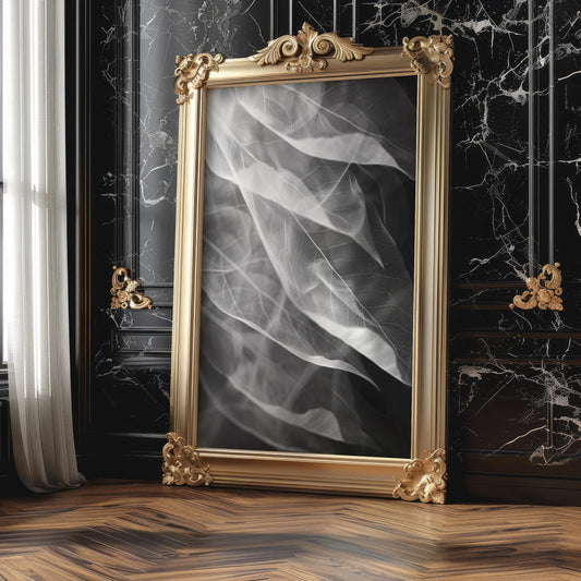 Botanical Photo | Abstract Leaf Macro Photography Print | Black & White Minimal abstract wall art print, geometric minimalist poster, modern Scandinavian decor, Monohaus