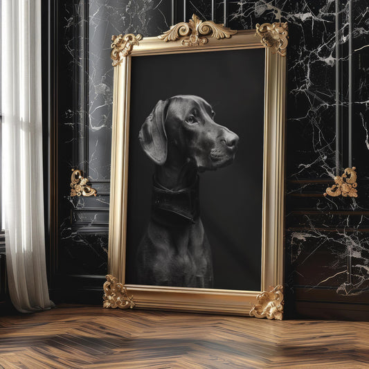 Dog Photography Weimaraner Modern Print Black and White Scandi Home wall art print, minimalist black and white poster, modern Scandinavian wall decor, Monohaus