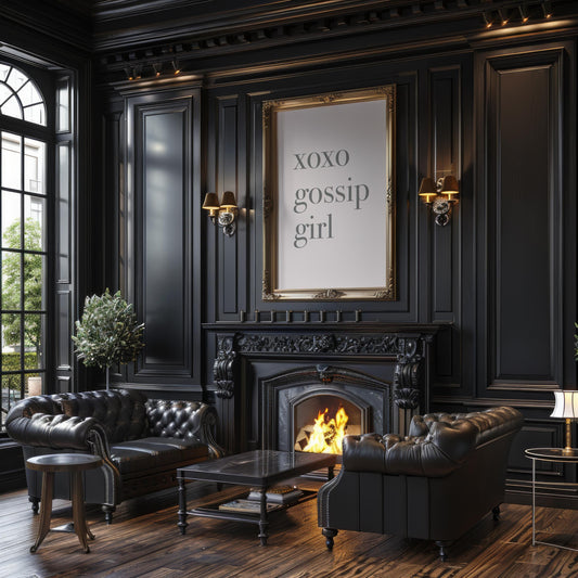 Designer Wall Art | XOXO Gossip Girl Quote Print | Minimalist Typography Poster typography wall art print, minimalist black and white type poster, modern graphic design decor, Monohaus