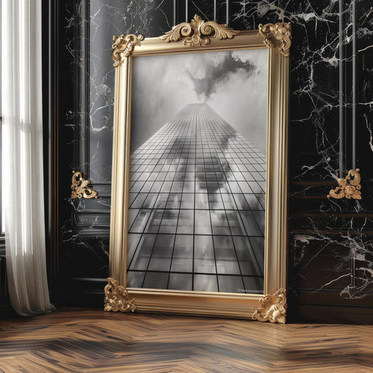 Urban Photography | Abstract Skyscraper Building Print | Minimal City Wall Art wall art print, black and white architectural poster, minimalist modern Scandinavian wall decor, Monohaus