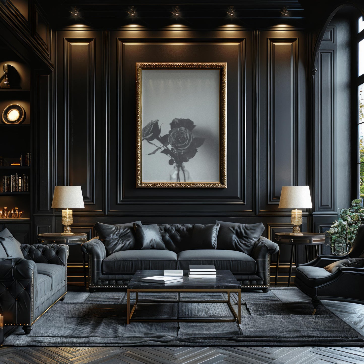 Designer Wall Art | Black and White Roses Print | Minimalist Floral Still Life wall art print, minimalist black and white poster, modern Scandinavian wall decor, Monohaus