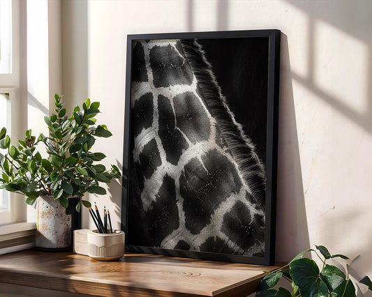 Wildlife Poster | Giraffe Print | Black & White Safari Photography, Modern Wall Art wall art print, minimalist black and white poster, modern Scandinavian wall decor, Monohaus