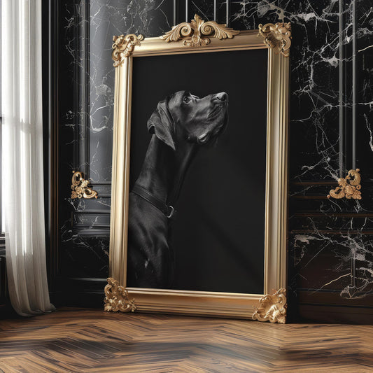Elegant Great Dane Portrait | Black and White Minimalist Art Print wall art print, minimalist black and white poster, modern Scandinavian wall decor, Monohaus