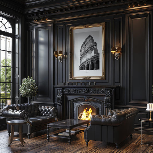 World Landmark | Rome Colosseum Print | Black and White Photography, Italian Architecture wall art print, black and white architectural poster, minimalist modern Scandinavian wall decor, Monohaus