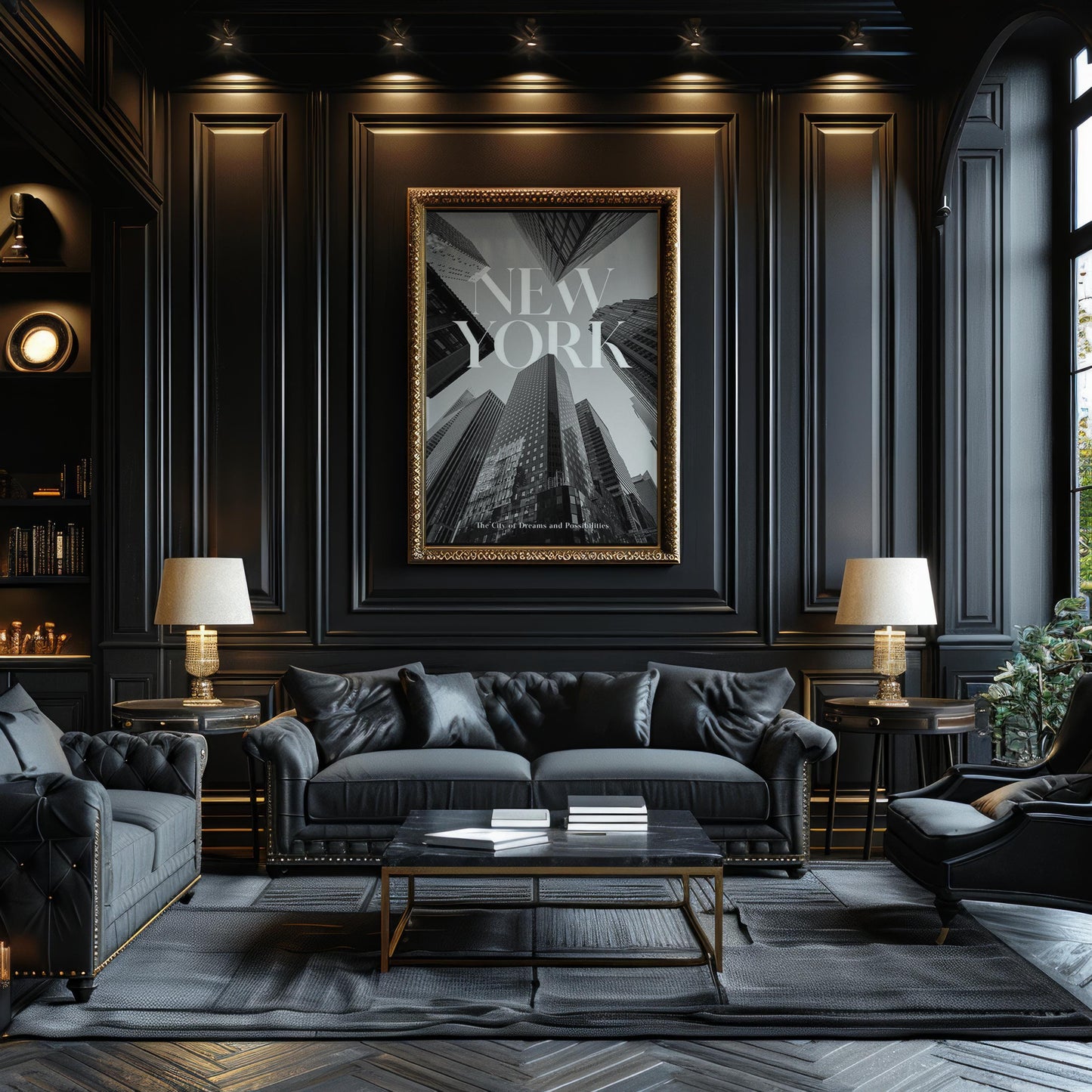 Designer Wall Art | New York City Skyline Print | Minimalist Black and White Architecture wall art print, black and white architectural poster, minimalist modern Scandinavian wall decor, Monohaus