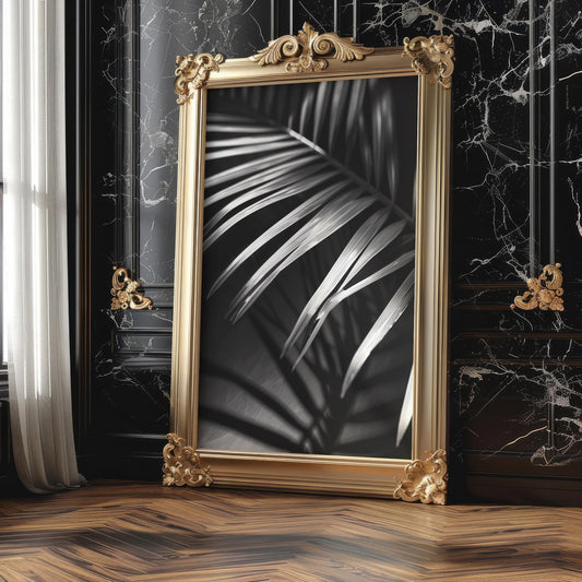 Botanical Photo | Abstract Leaf Macro Photography Print | Black & White Minimal abstract wall art print, geometric minimalist poster, modern Scandinavian decor, Monohaus