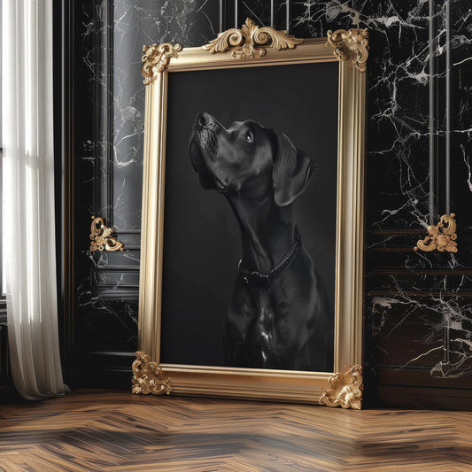 Great Dane Portrait Print | Black and White Dog Photography wall art print, minimalist black and white poster, modern Scandinavian wall decor, Monohaus