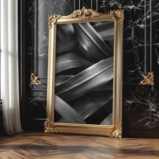 Botanical Photo | Abstract Leaf Macro Photography Print | Black & White Minimal abstract wall art print, geometric minimalist poster, modern Scandinavian decor, Monohaus