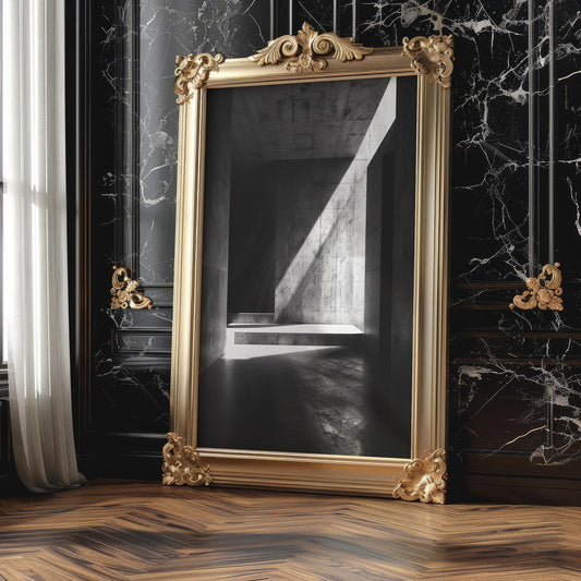 Urban Photography | Concrete Hallway Art | Minimal Architectural Home Decor wall art print, black and white architectural poster, minimalist modern Scandinavian wall decor, Monohaus