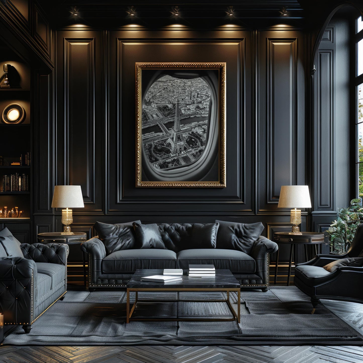 World Landmark | Eiffel Tower Print | Black and White Paris Aerial View wall art print, black and white architectural poster, minimalist modern Scandinavian wall decor, Monohaus