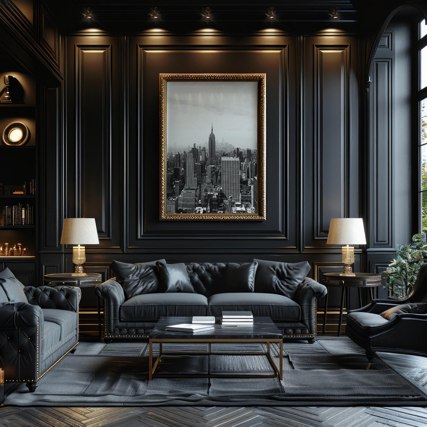 Designer Wall Art | Empire State Building Print | Black & White NYC Skyline Photography wall art print, black and white architectural poster, minimalist modern Scandinavian wall decor, Monohaus