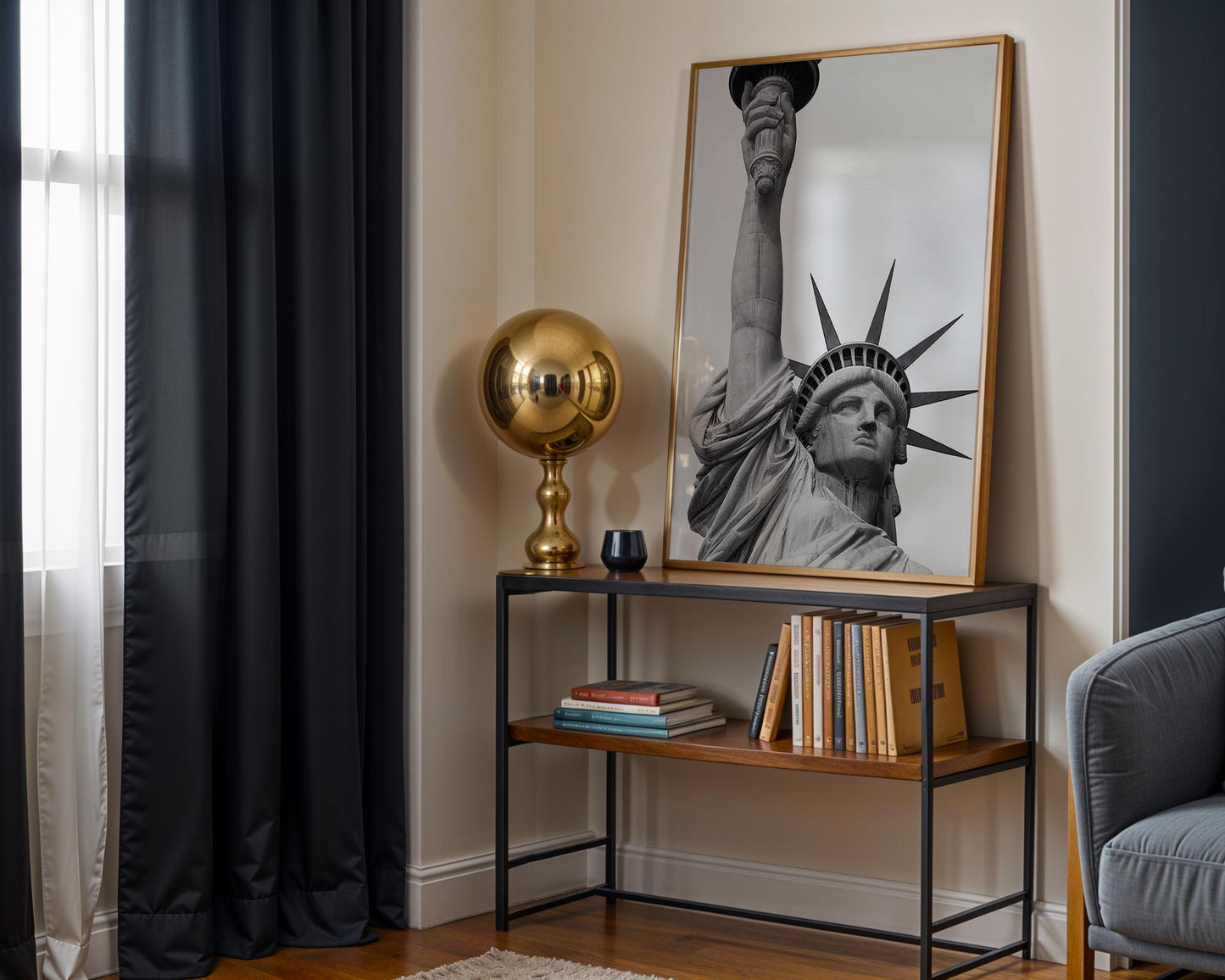 World Landmark | Statue of Liberty Print | Minimalist Black and White NYC Poster wall art print, minimalist black and white poster, modern Scandinavian wall decor, Monohaus