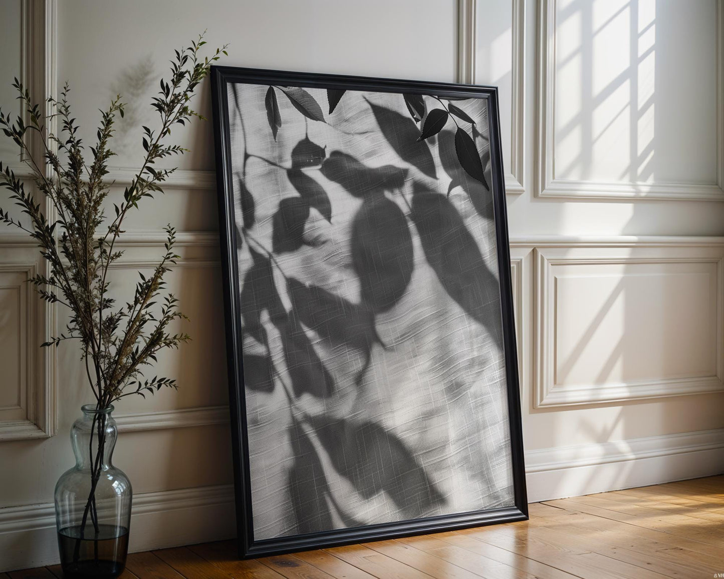 Botanical Photo | Abstract Shadow Leaves Print | Minimal Photography Wall Art abstract wall art print, geometric minimalist poster, modern Scandinavian decor, Monohaus