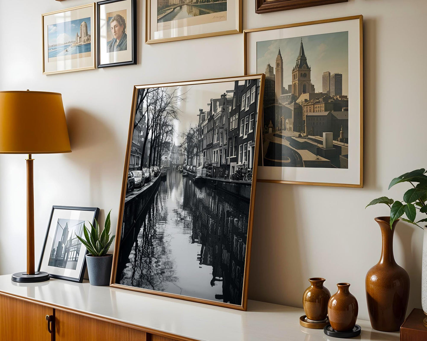 World Landmark | Amsterdam Canal Black and White Photography Print | Minimalist Wall Art wall art print, minimalist black and white poster, modern Scandinavian wall decor, Monohaus