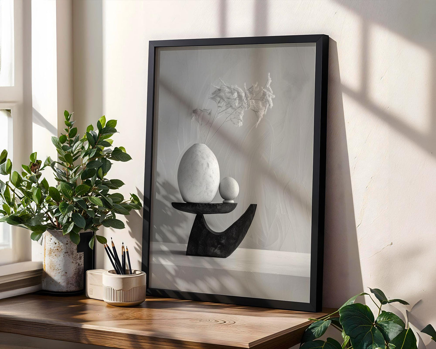 Minimal Wall Art Minimalist Vase Sculpture Photography Print | Modern Still Life Art wall art print, minimalist black and white poster, modern Scandinavian wall decor, Monohaus