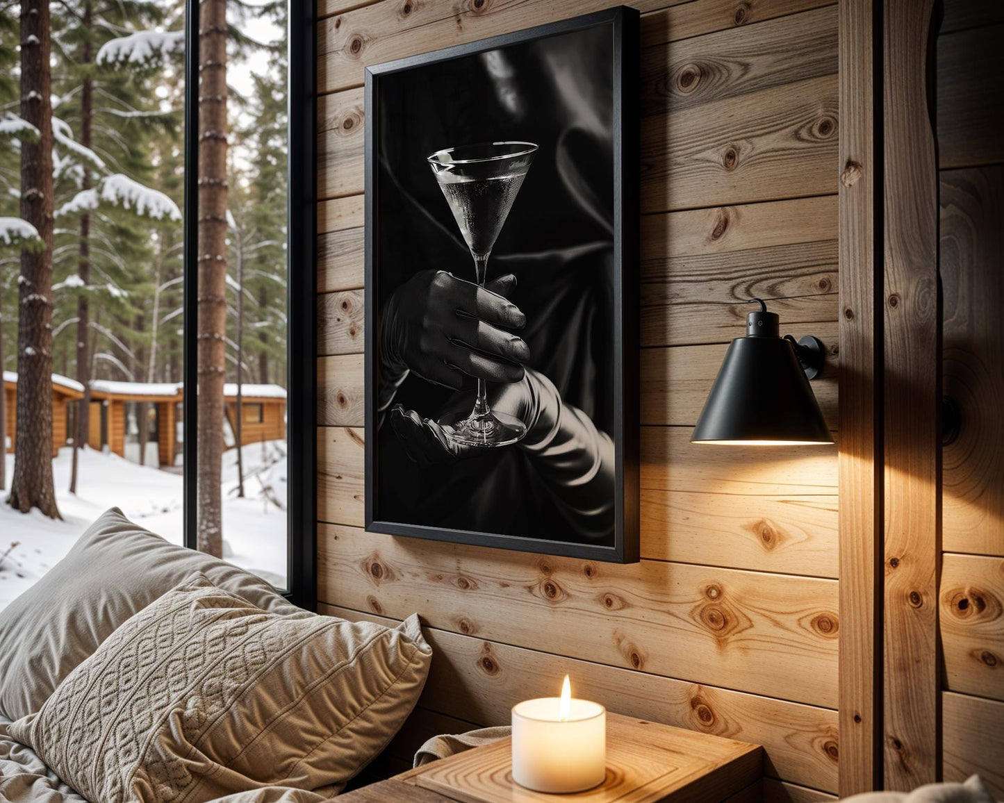 Minimal Wall Art Martini Art Print | Glamour Black and White Photography wall art print, minimalist black and white poster, modern Scandinavian wall decor, Monohaus