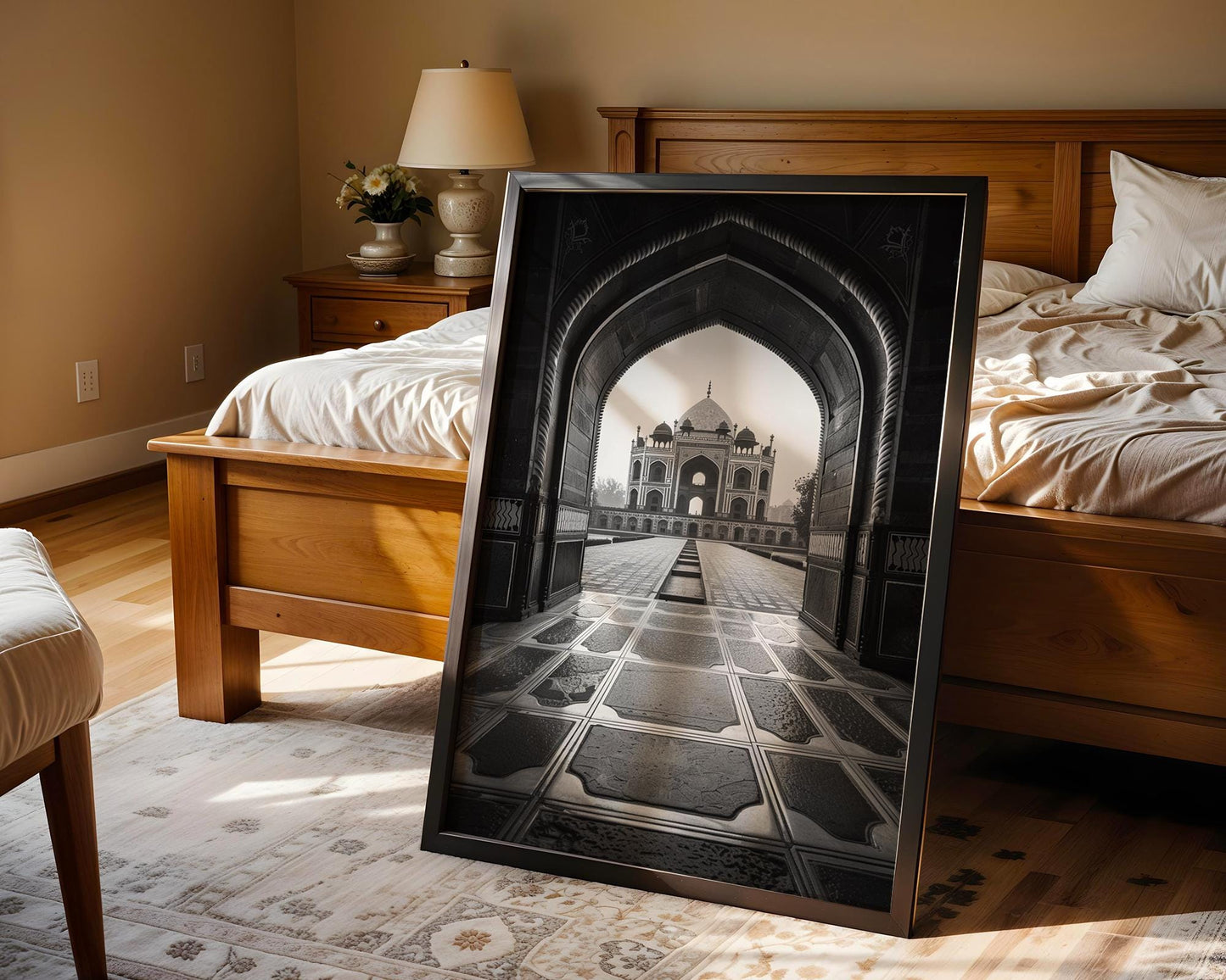 World Landmark | Humayun’s Tomb Archway Print | Black & White Delhi Photography wall art print, minimalist black and white poster, modern Scandinavian wall decor, Monohaus