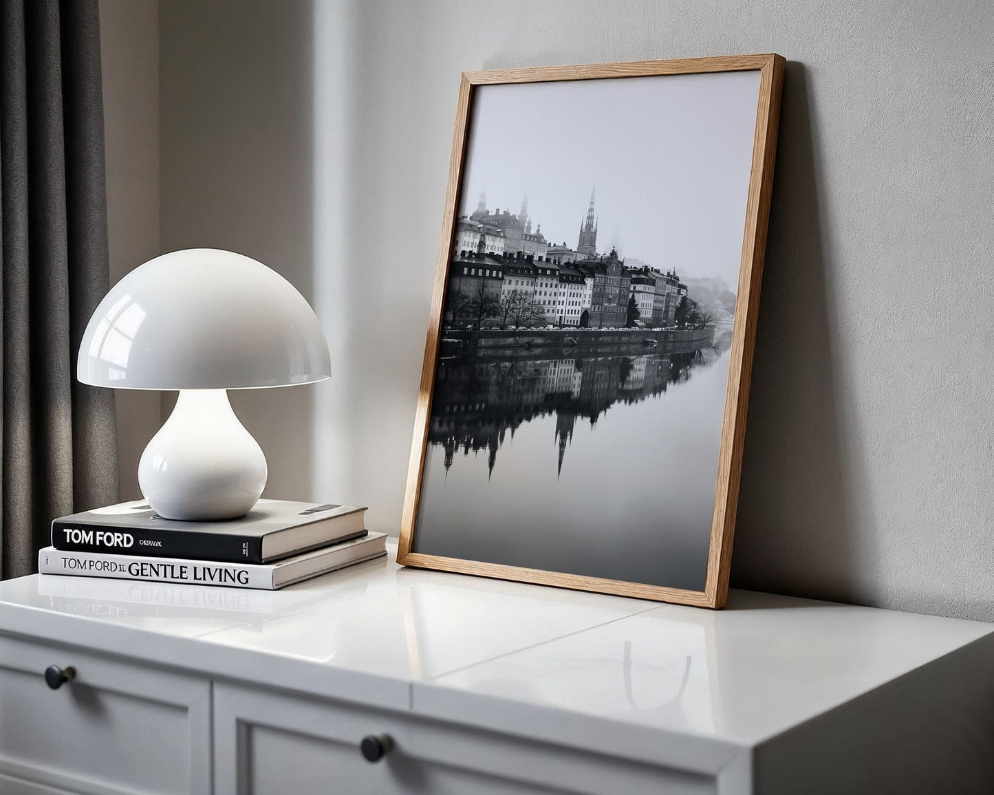 World Landmark | Stockholm Old Town Print | Black and White Sweden Photography wall art print, minimalist black and white poster, modern Scandinavian wall decor, Monohaus
