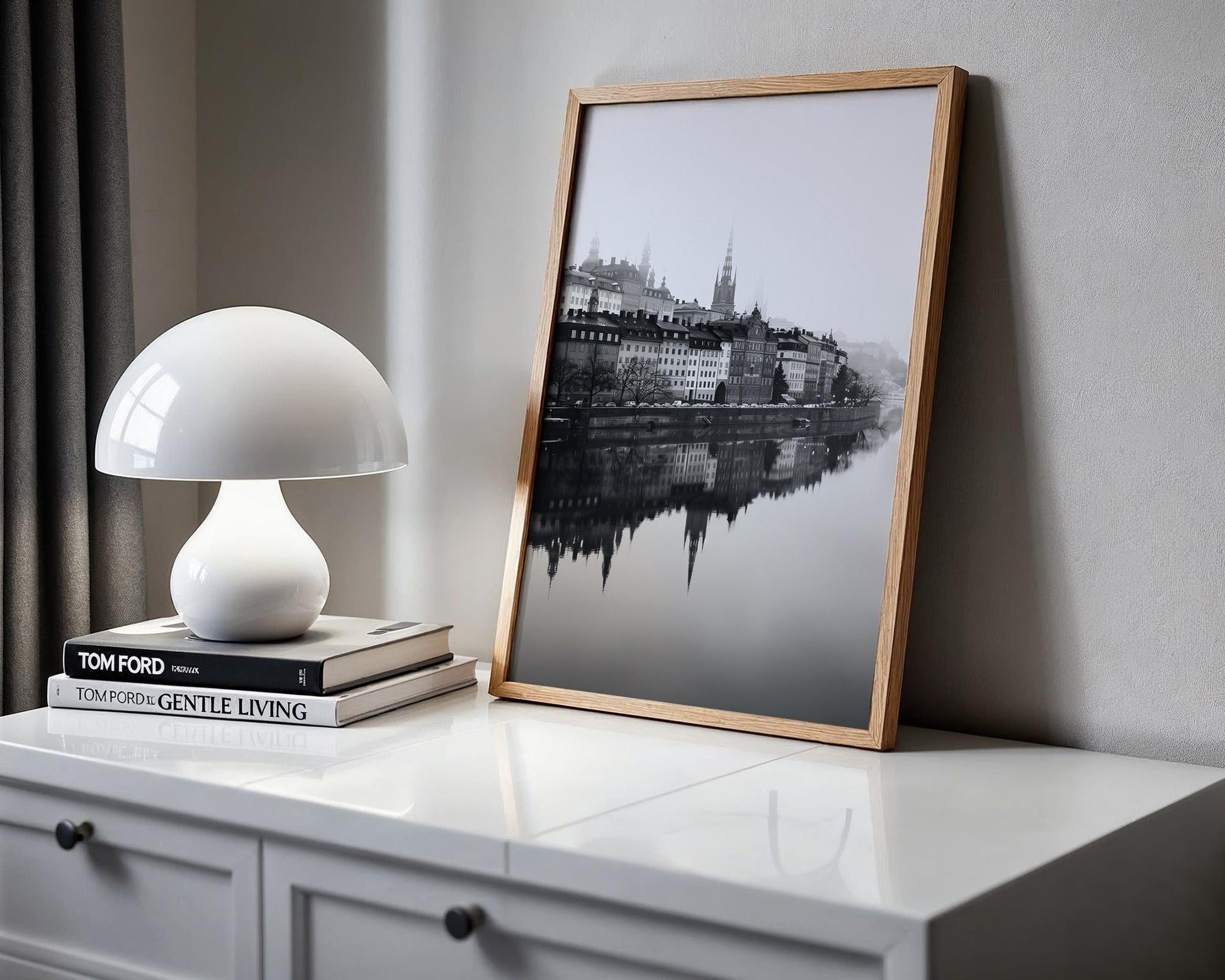 World Landmark | Stockholm Old Town Print | Black and White Sweden Photography wall art print, minimalist black and white poster, modern Scandinavian wall decor, Monohaus