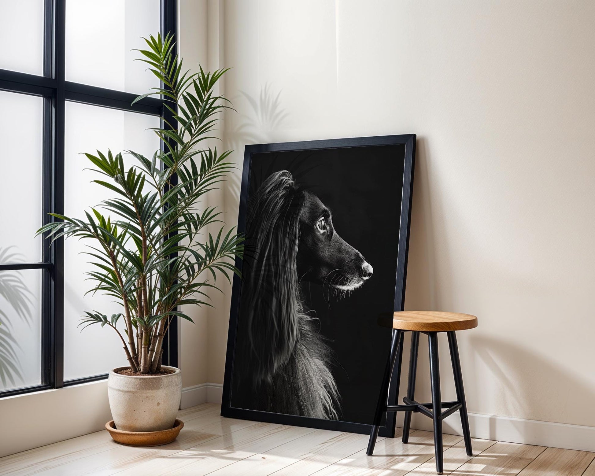 Dog Photography Afghan Hound Print | Fine Art , Minimalist Decor wall art print, minimalist black and white poster, modern Scandinavian wall decor, Monohaus