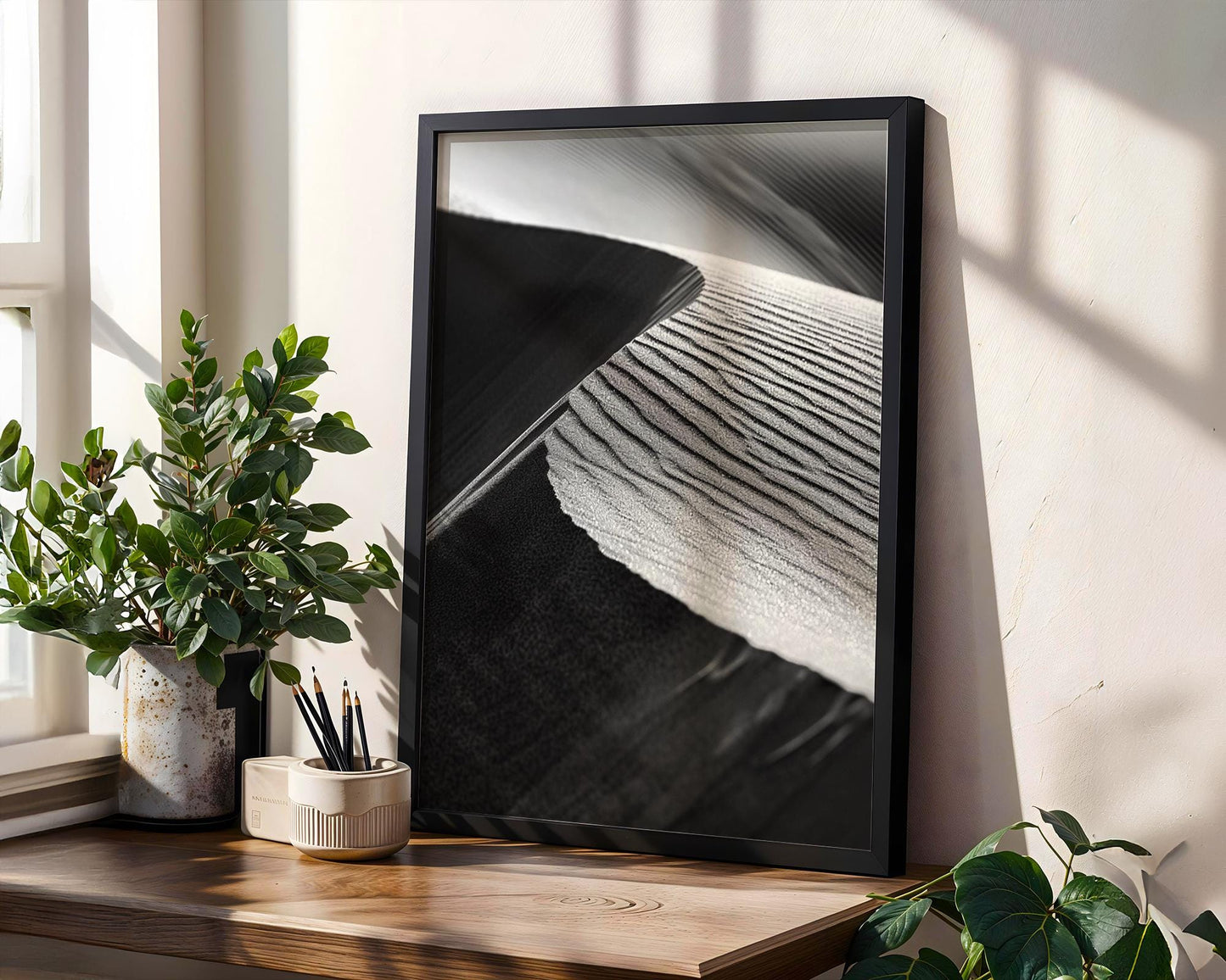 Botanical Photo | Abstract Sand Dune Print | Minimalist Black & White Landscape abstract wall art print, geometric minimalist poster, modern Scandinavian decor, Monohaus