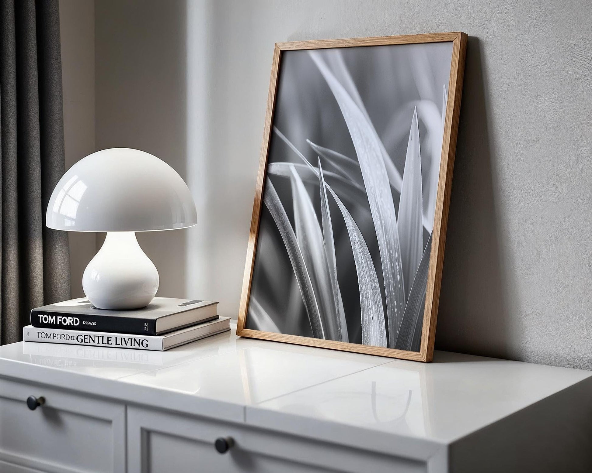 Botanical Photo | Abstract Leaf Macro Photography Print | Black & White Minimal abstract wall art print, geometric minimalist poster, modern Scandinavian decor, Monohaus