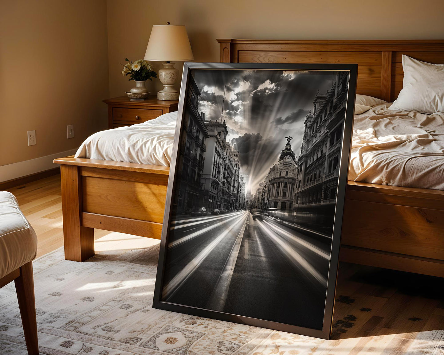 World Landmark | Madrid Gran Vía Photography Print | Black and White Spain Architecture Wall Art