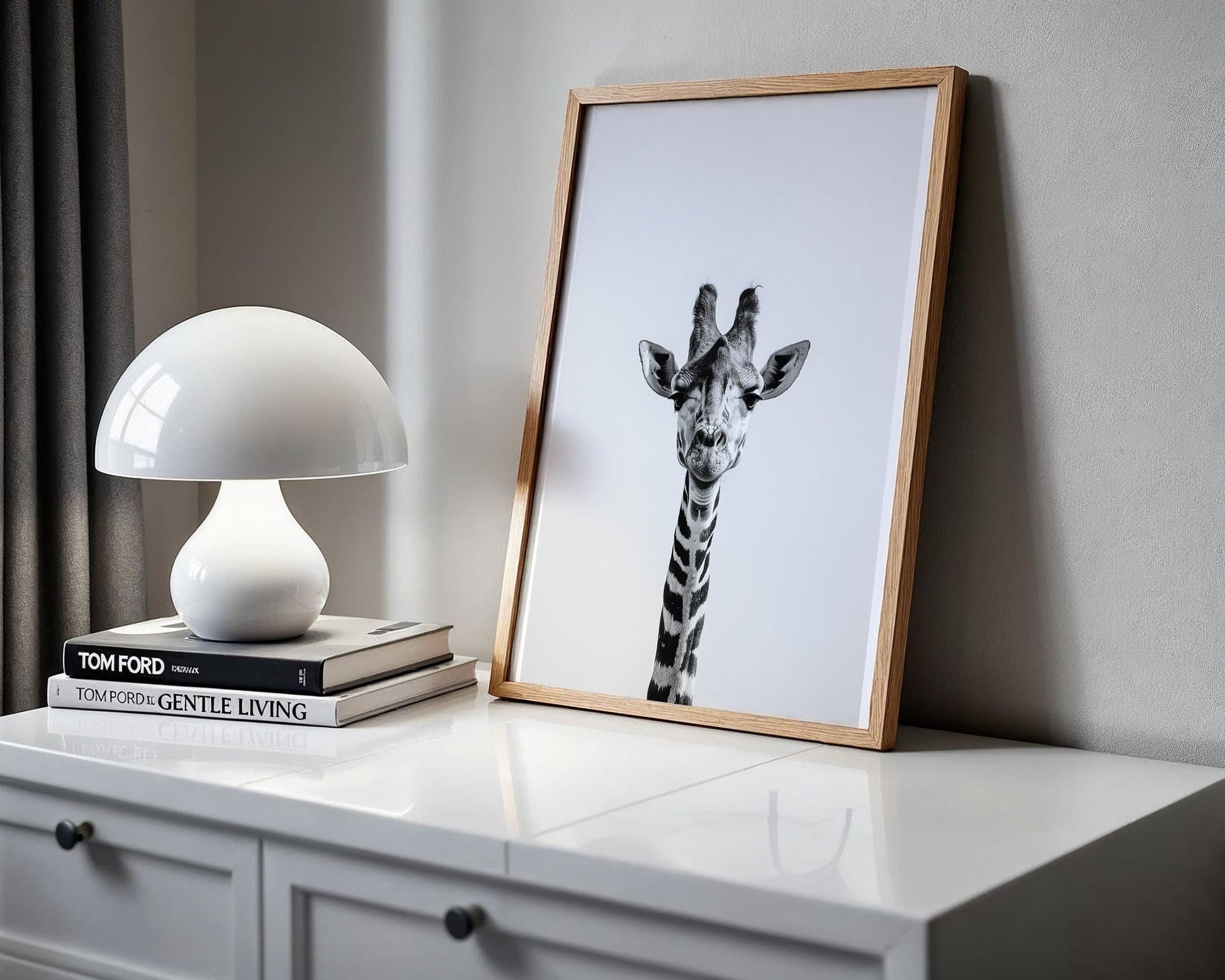 Wildlife Poster | Giraffe Portrait Print • Minimalist Black & White Safari Animal Wall Art wall art print, minimalist black and white poster, modern Scandinavian wall decor, Monohaus