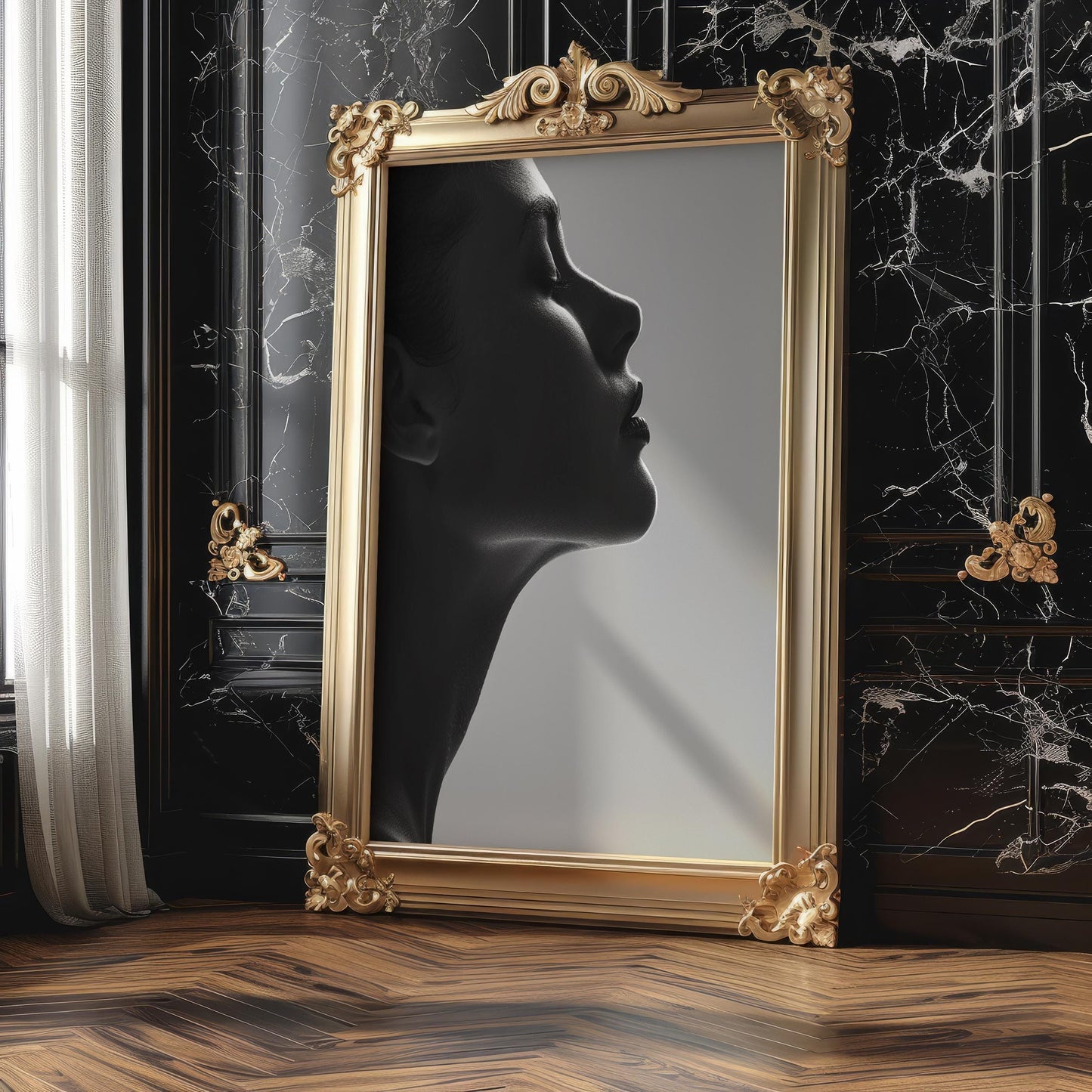 Minimal Wall Art | Serenity | Black and White Portrait Photography wall art print, minimalist black and white poster, modern Scandinavian wall decor, Monohaus