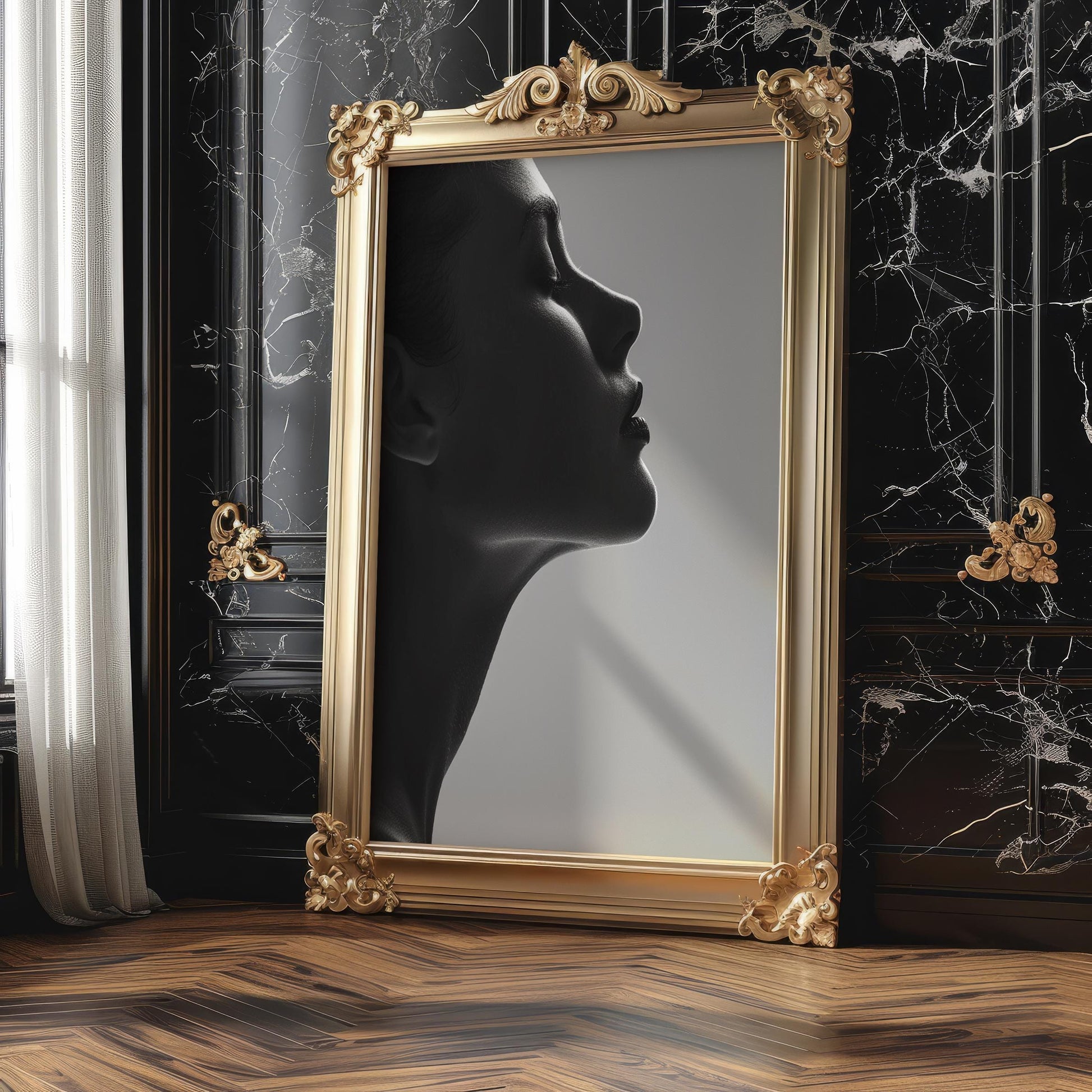 Minimal Wall Art | Serenity | Black and White Portrait Photography wall art print, minimalist black and white poster, modern Scandinavian wall decor, Monohaus