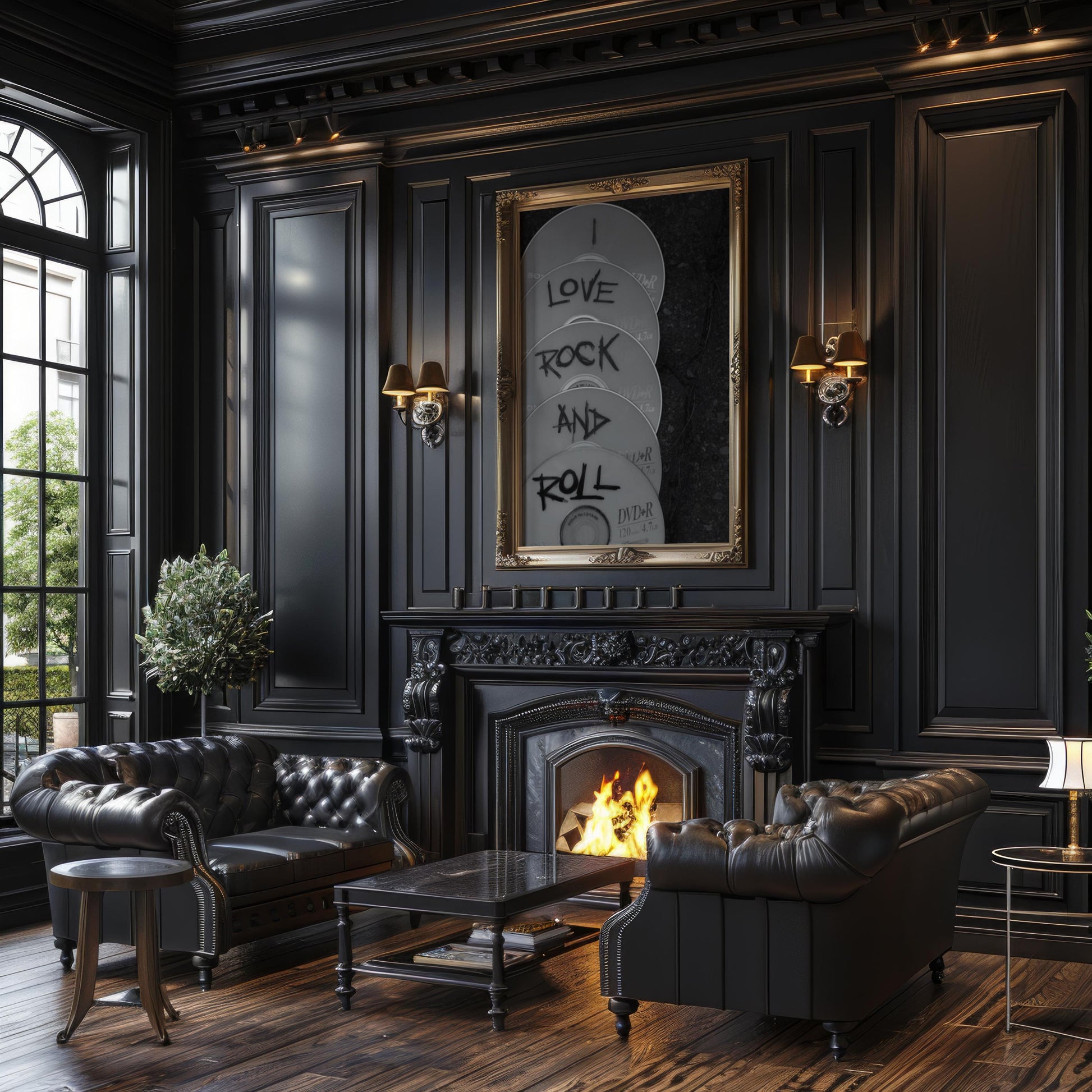 Designer Wall Art | I Love Rock and Roll Photography | Black & White Music Print | Retro Decor wall art print, minimalist black and white poster, modern Scandinavian wall decor, Monohaus