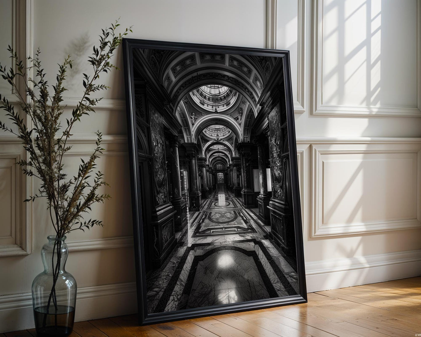 World Landmark | Vienna Baroque Architecture Art Print | Black and White Photography wall art print, black and white architectural poster, minimalist modern Scandinavian wall decor, Monohaus