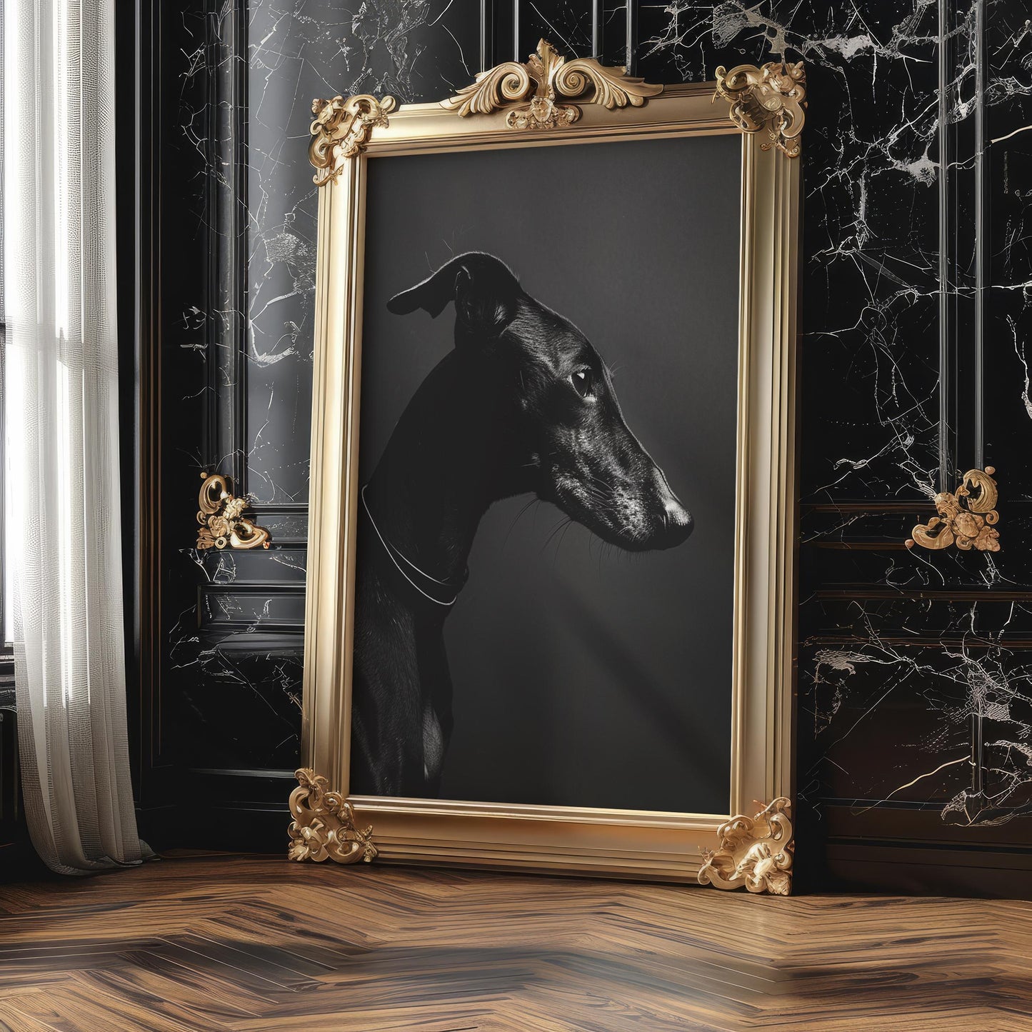 Dog Photography Greyhound Print Black and White | Minimalist Whippet Fine Art wall art print, minimalist black and white poster, modern Scandinavian wall decor, Monohaus