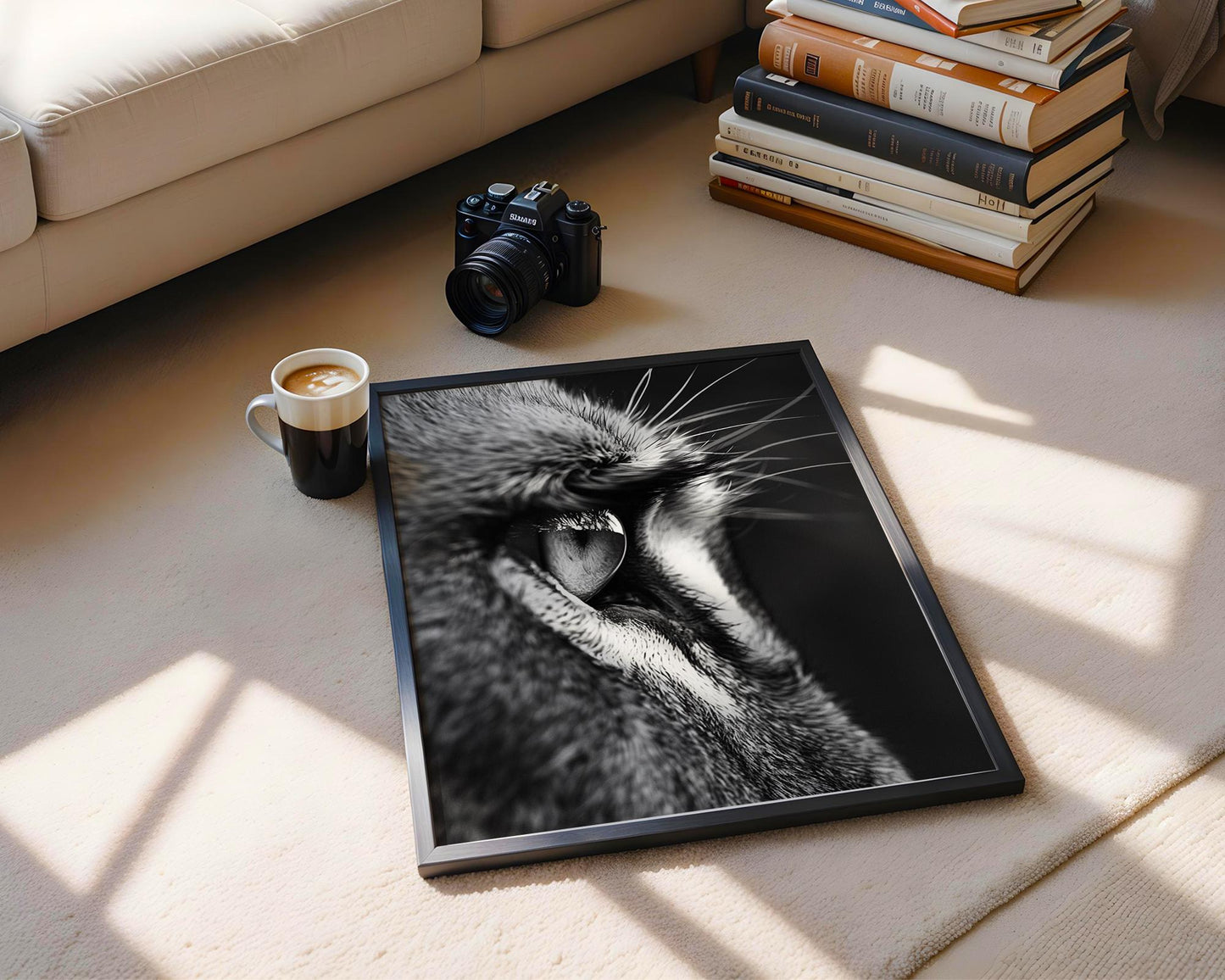 Wildlife Poster | Lion Eye Print | Minimalist Black & White Photography, Modern Safari Art wall art print, minimalist black and white poster, modern Scandinavian wall decor, Monohaus