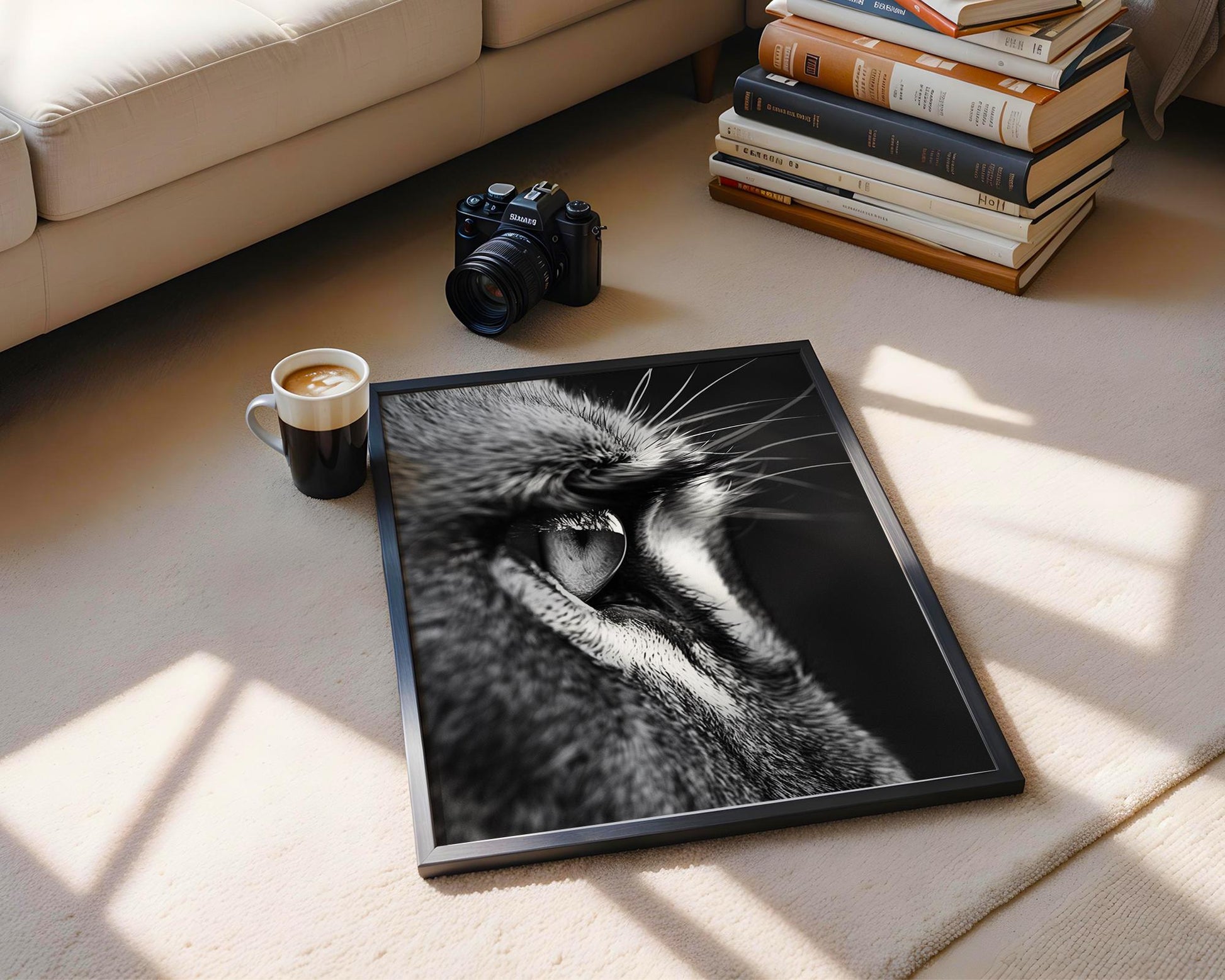 Wildlife Poster | Lion Eye Print | Minimalist Black & White Photography, Modern Safari Art wall art print, minimalist black and white poster, modern Scandinavian wall decor, Monohaus