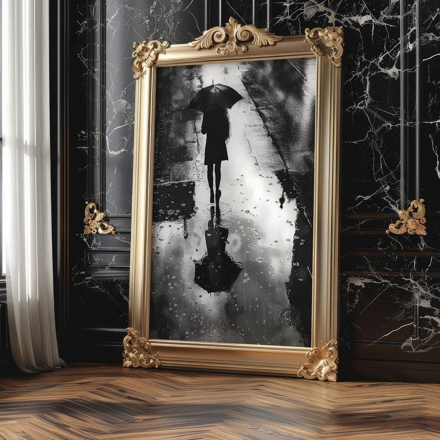 Urban Photography | Woman with Umbrella Photography Print | Modern Minimalist Wall Art black and white photo print, minimalist monochrome wall art poster for modern interiors, Monohaus