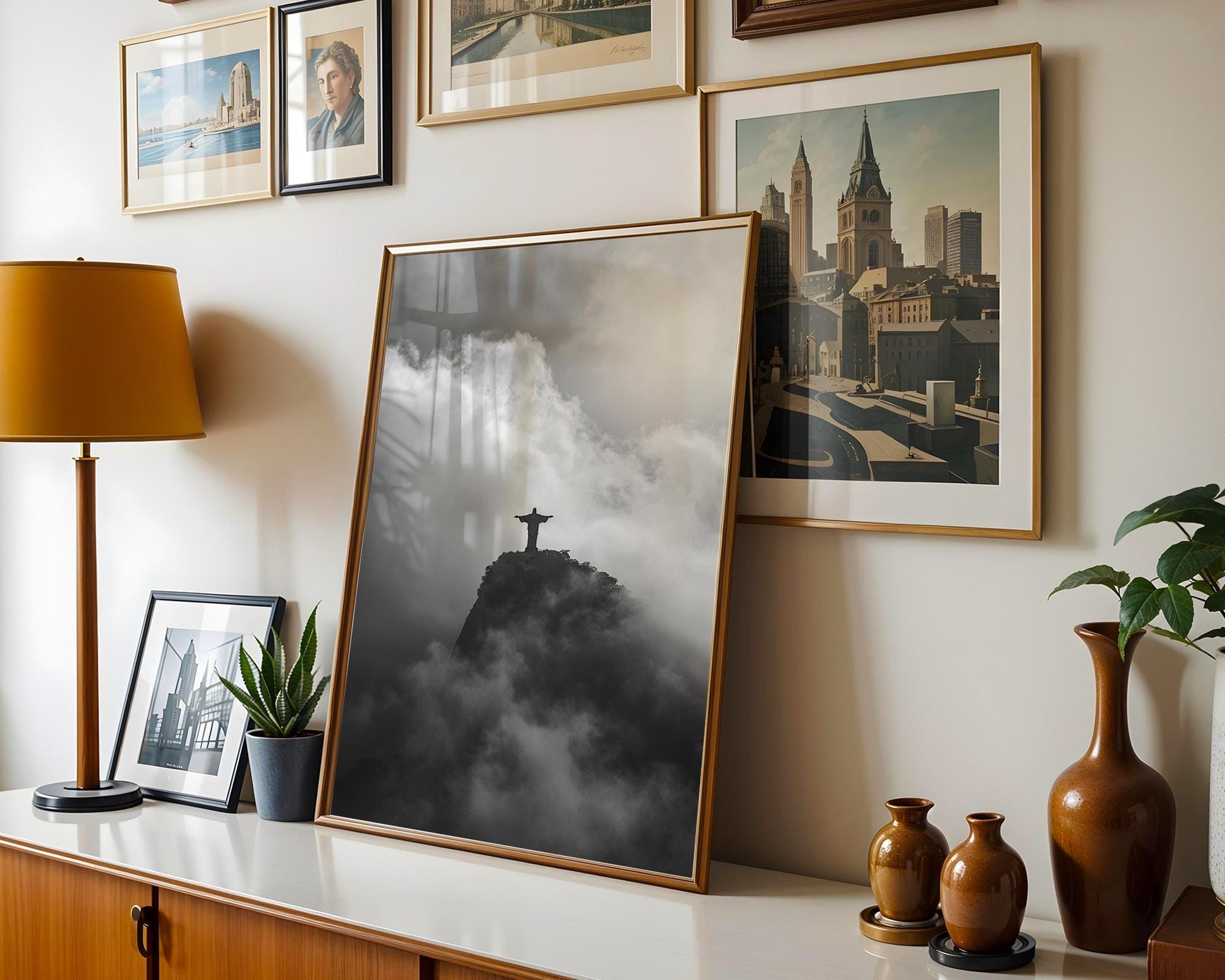 World Landmark | Christ the Redeemer Print | Black and White Rio de Janeiro Photography wall art print, minimalist black and white poster, modern Scandinavian wall decor, Monohaus