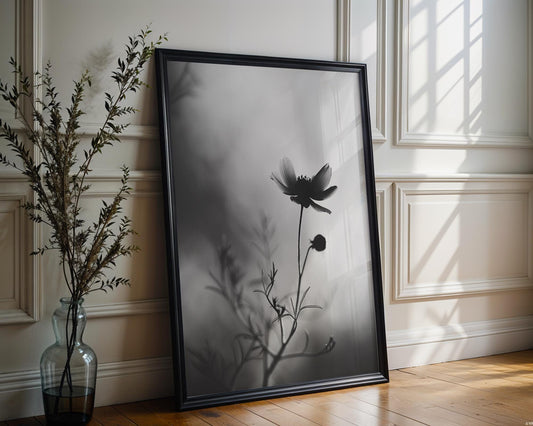 Botanical Photo | Minimalist Flower Photography Print | Black and White  Art wall art print, minimalist black and white poster, modern Scandinavian wall decor, Monohaus