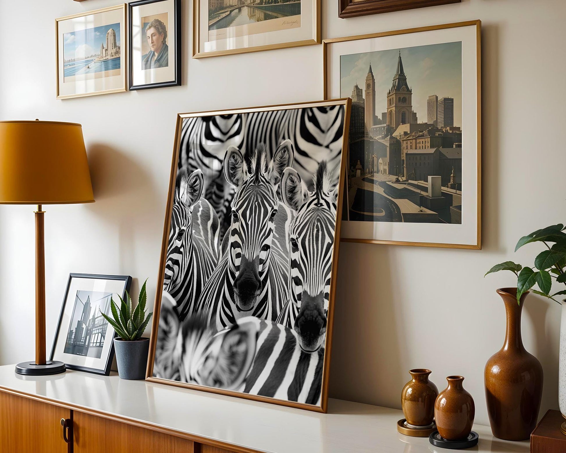 Wildlife Poster | Zebra Herd Photography Print • Minimalist Black & White Safari Wall Art wall art print, minimalist black and white poster, modern Scandinavian wall decor, Monohaus