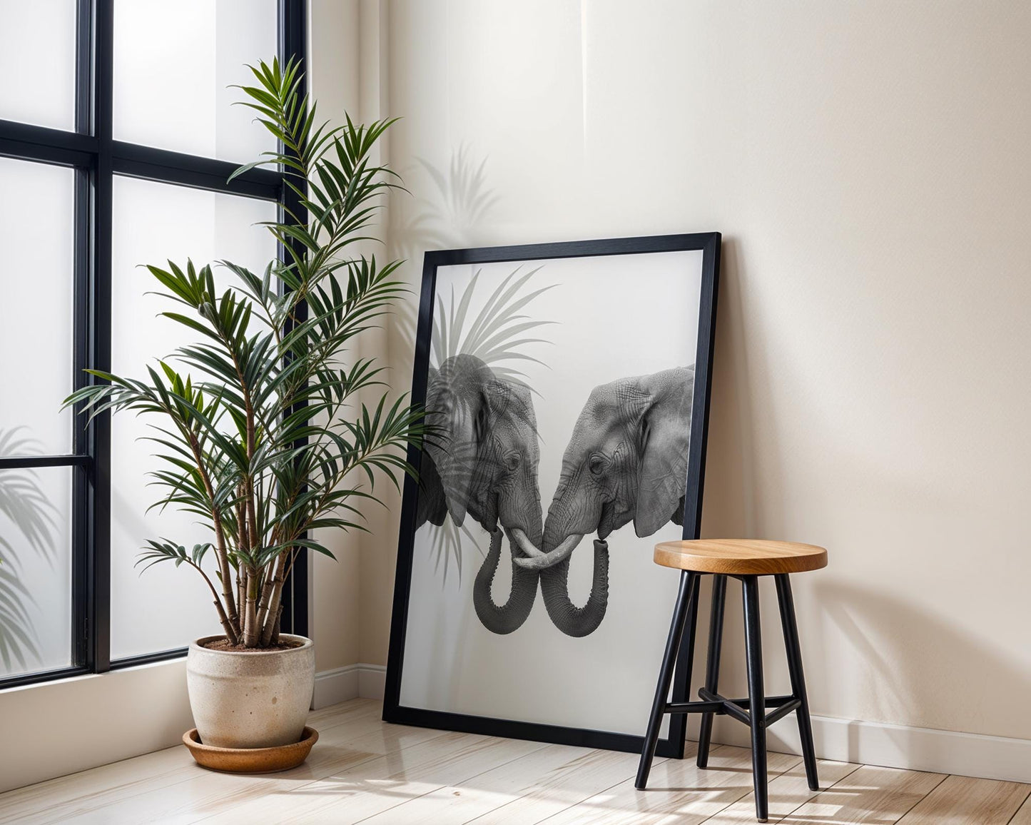 Wildlife Poster | Elephant Print • Black & White Safari Photography, Minimalist Wall Art wall art print, minimalist black and white poster, modern Scandinavian wall decor, Monohaus