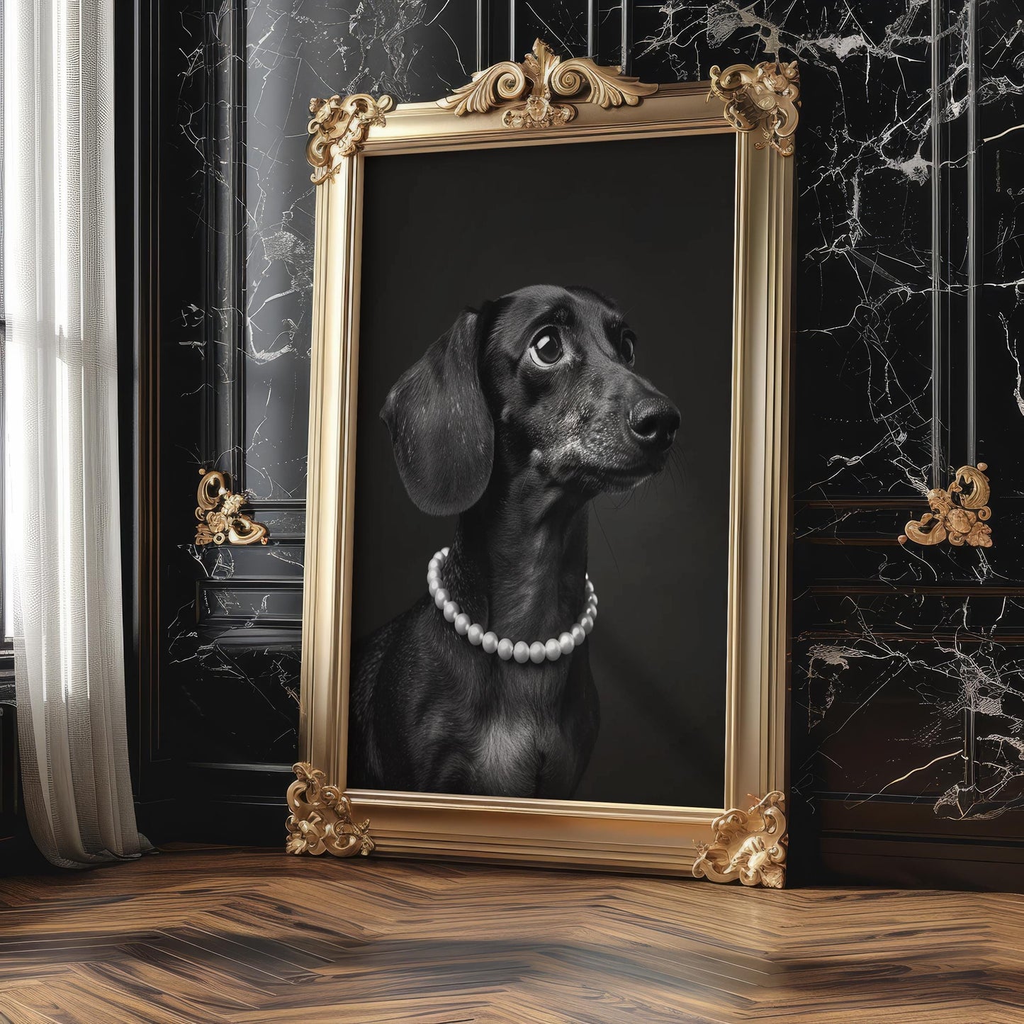 Dog Photography Dachshund Pet Art Print | Minimal Poster Black & White wall art print, minimalist black and white poster, modern Scandinavian wall decor, Monohaus