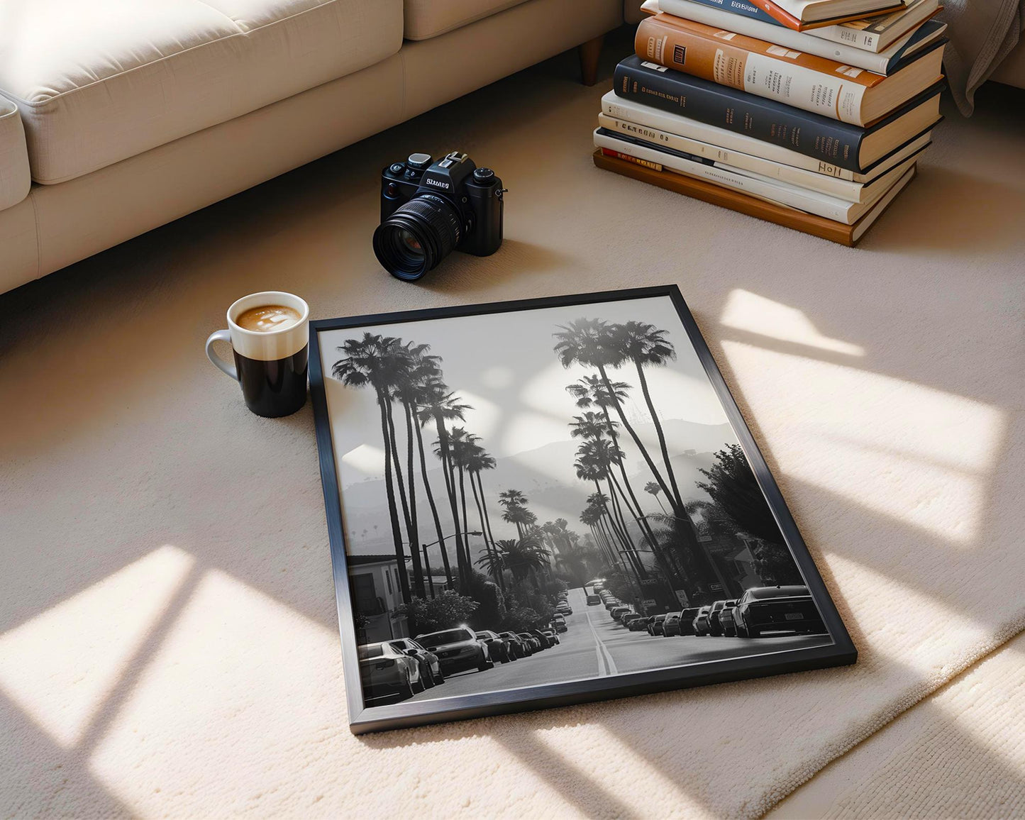 World Landmark | Beverly Hills Photography Print | Black and White Palm Tree Wall Art