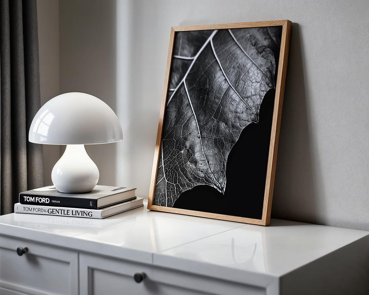 Botanical Photo | Abstract Leaf Macro Photography Print | Black & White Minimal abstract wall art print, geometric minimalist poster, modern Scandinavian decor, Monohaus