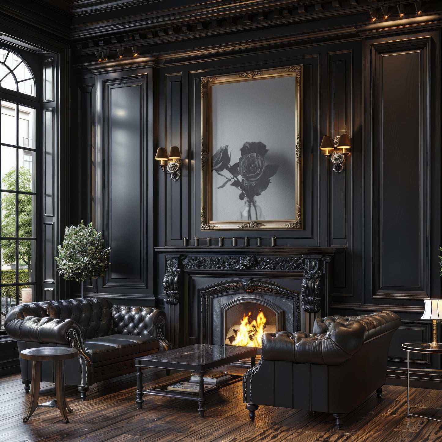 Designer Wall Art | Black and White Roses Print | Minimalist Floral Still Life wall art print, minimalist black and white poster, modern Scandinavian wall decor, Monohaus