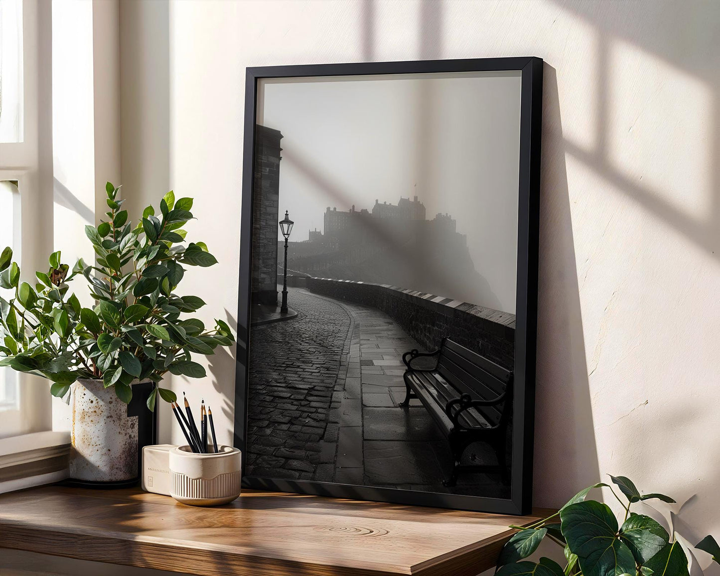 World Landmark | Edinburgh Castle Print | Black and White Scotland Architecture Photography