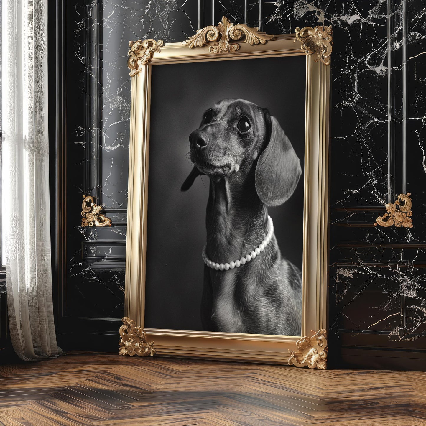 Dog Photography Dachshund Pet Print | Animal Poster Black & White wall art print, minimalist black and white poster, modern Scandinavian wall decor, Monohaus