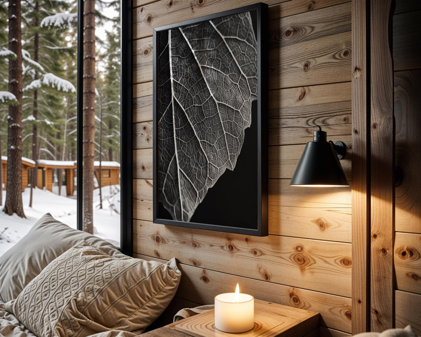 Botanical Photo | Abstract Leaf Macro Photography Print | Black & White Minimal abstract wall art print, geometric minimalist poster, modern Scandinavian decor, Monohaus