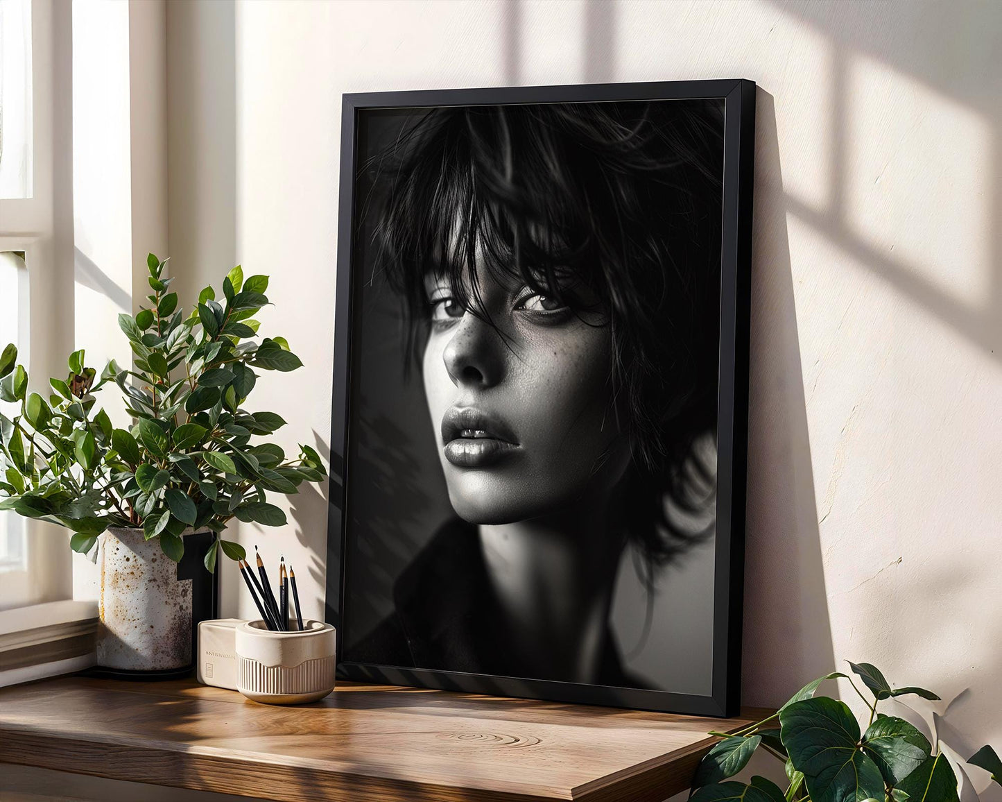 Minimal Wall Art Monochrome Female Portrait Print | Fine Art Photography, Minimalist Decor wall art print, minimalist black and white poster, modern Scandinavian wall decor, Monohaus