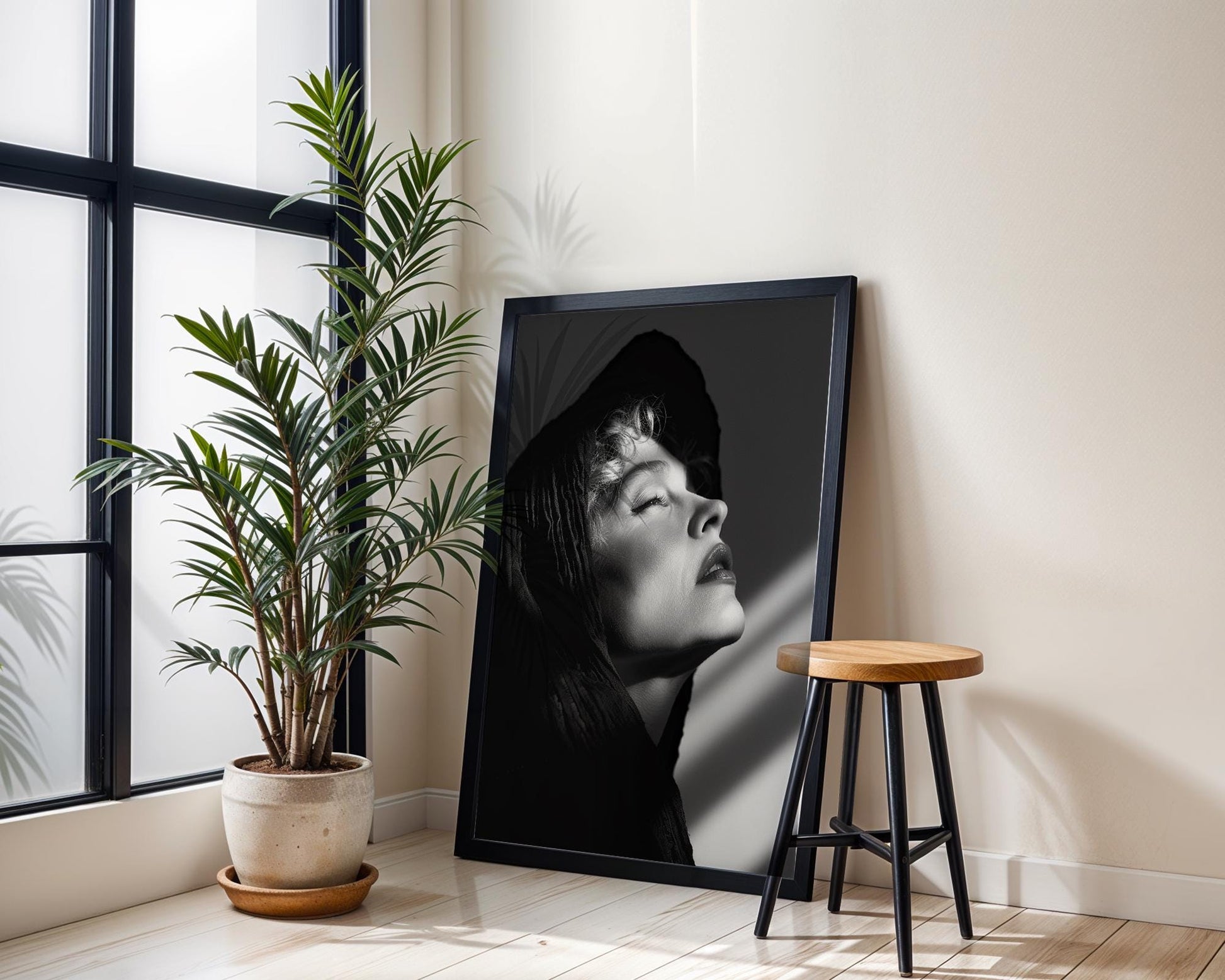 Minimal Wall Art Woman Portrait Print | Elegant Black and White Photography, Modern Minimalist Art wall art print, minimalist black and white poster, modern Scandinavian wall decor, Monohaus